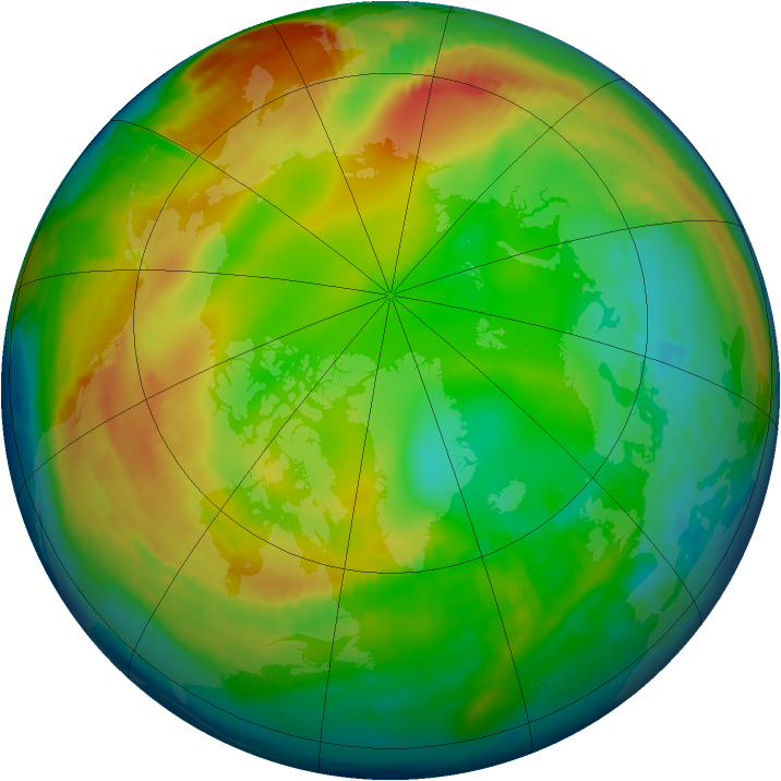 Arctic ozone map for 23 January 1997